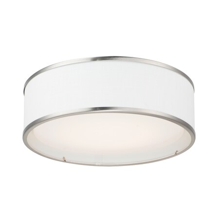 Maxim Lighting Prime 1-Light 16" Wide Satin Nickel Flush Mount Light 10231WLSN